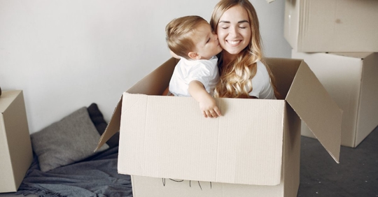 family looking at new home